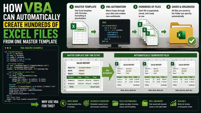 📊 How VBA Can Automatically Create Hundreds of Excel Files From One Master Template