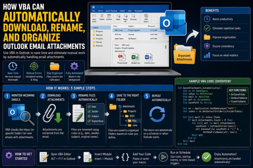 📩 How VBA Can Automatically Download, Rename, and Organize Outlook Email Attachments