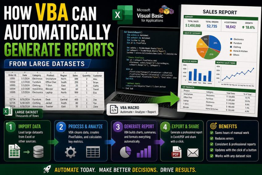 📊 How VBA Can Automatically Generate Reports From Large Datasets
