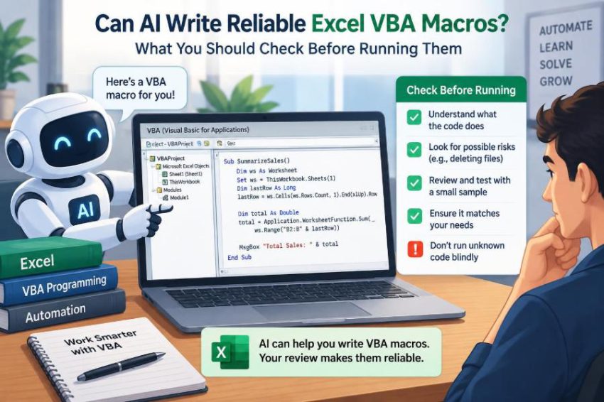 🤖 Can AI Write Reliable Excel VBA Macros? What You Should Check Before Running Them