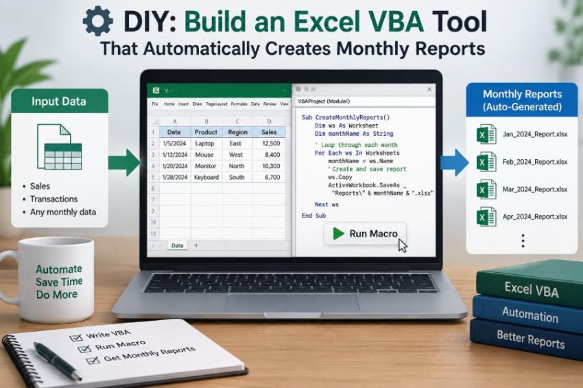 ⚙️ DIY: Build an Excel VBA Tool That Automatically Creates Monthly Reports