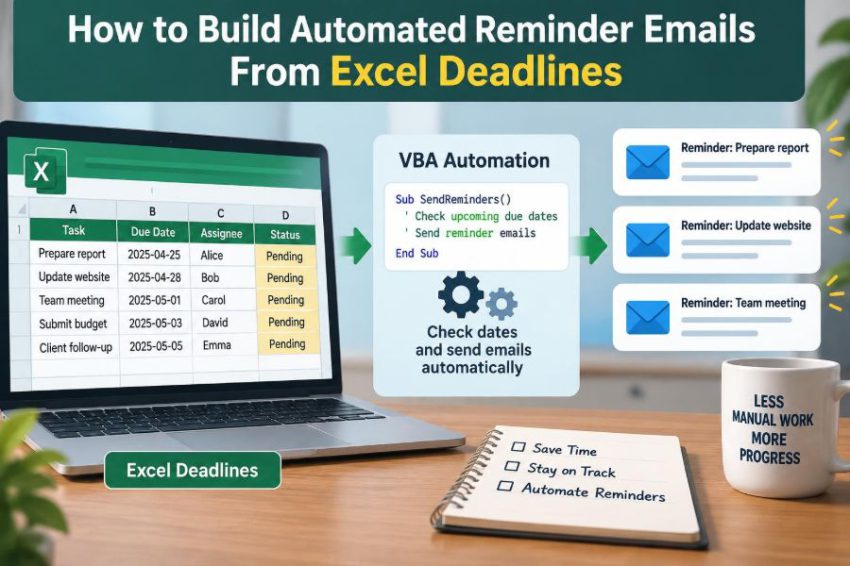 ⏰ How to Build Automated Reminder Emails From Excel Deadlines