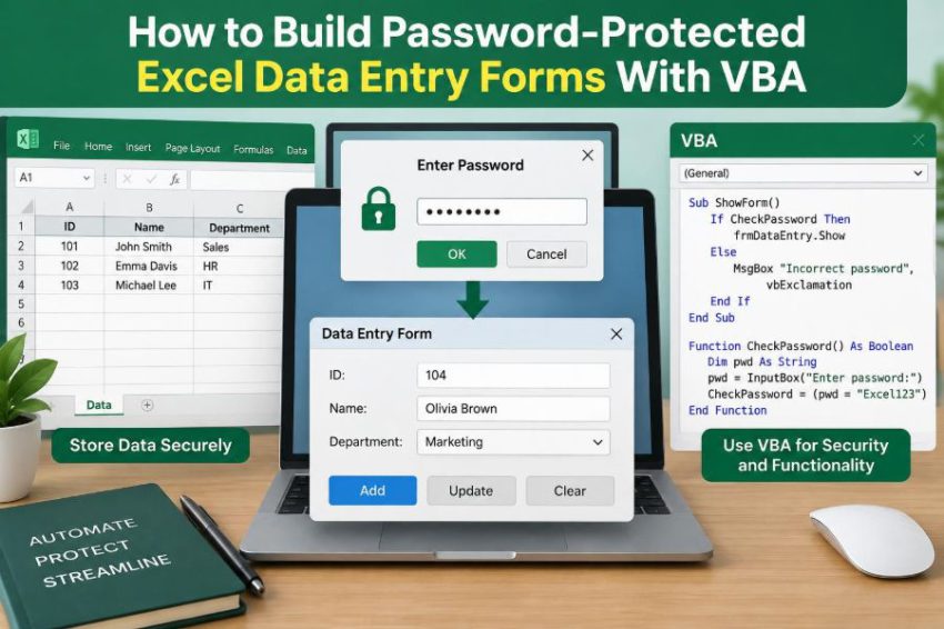 🔒 How to Build Password-Protected Excel Data Entry Forms With VBA