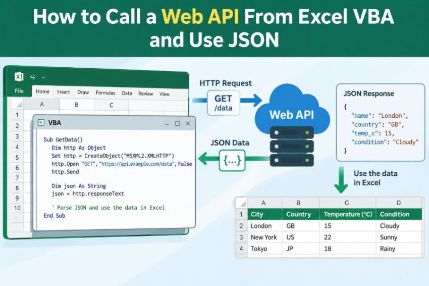 π How to Call a Web API From Excel VBA and Use JSON