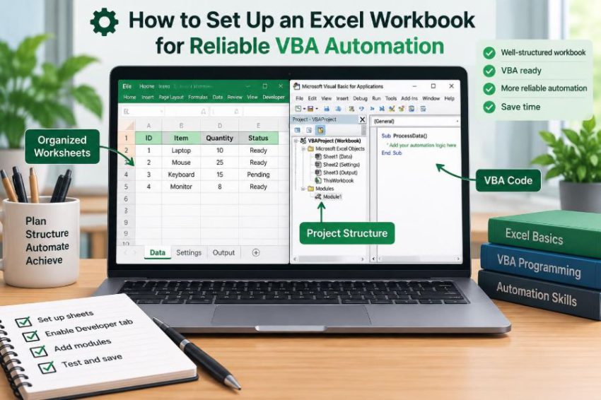 ⚙️ How to Set Up an Excel Workbook for Reliable VBA Automation