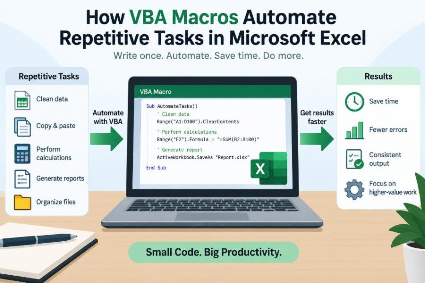 ⚙️ How VBA Macros Automate Repetitive Tasks in Microsoft Excel