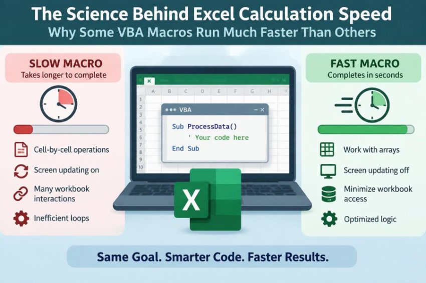 ⚙️ The Science Behind Excel Calculation Speed: Why Some VBA Macros Run Much Faster Than Others