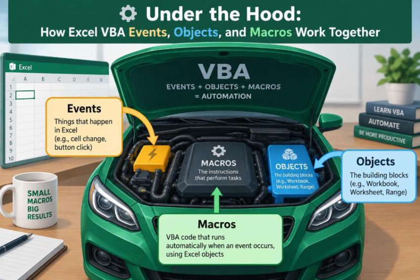 ⚙️ Under the Hood: How Excel VBA Events, Objects, and Macros Work Together