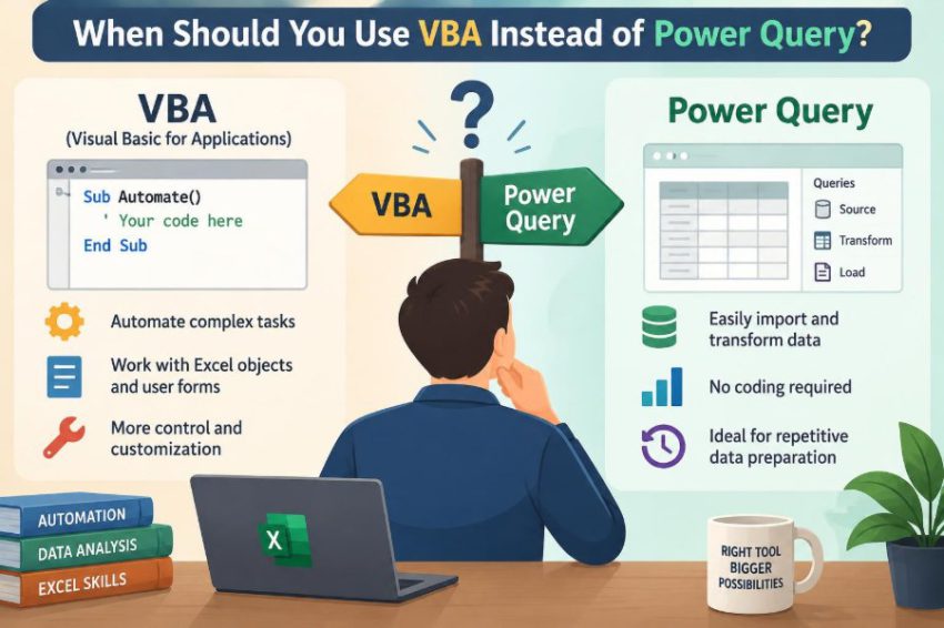 🧭 When Should You Use VBA Instead of Power Query?