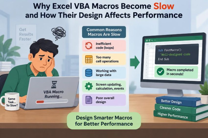 ⚙️ Why Excel VBA Macros Become Slow and How Their Design Affects Performance