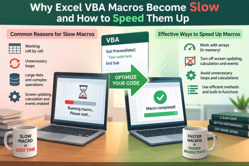 ⚡ Why Excel VBA Macros Become Slow and How to Speed Them Up