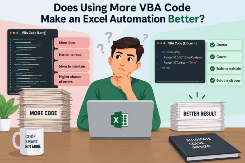 ⚙️ Does Using More VBA Code Make an Excel Automation Better?