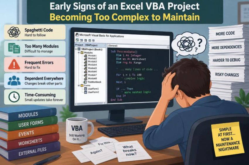 ⚙️ Early Signs of an Excel VBA Project Becoming Too Complex to Maintain