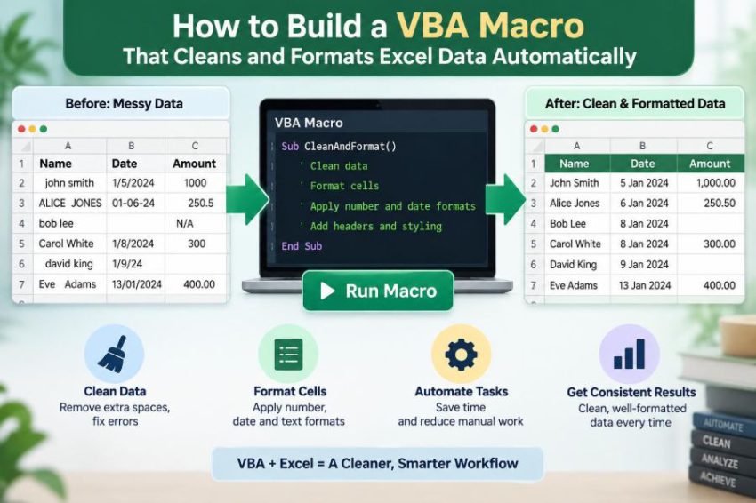 ⚙️ How to Build a VBA Macro That Cleans and Formats Excel Data Automatically