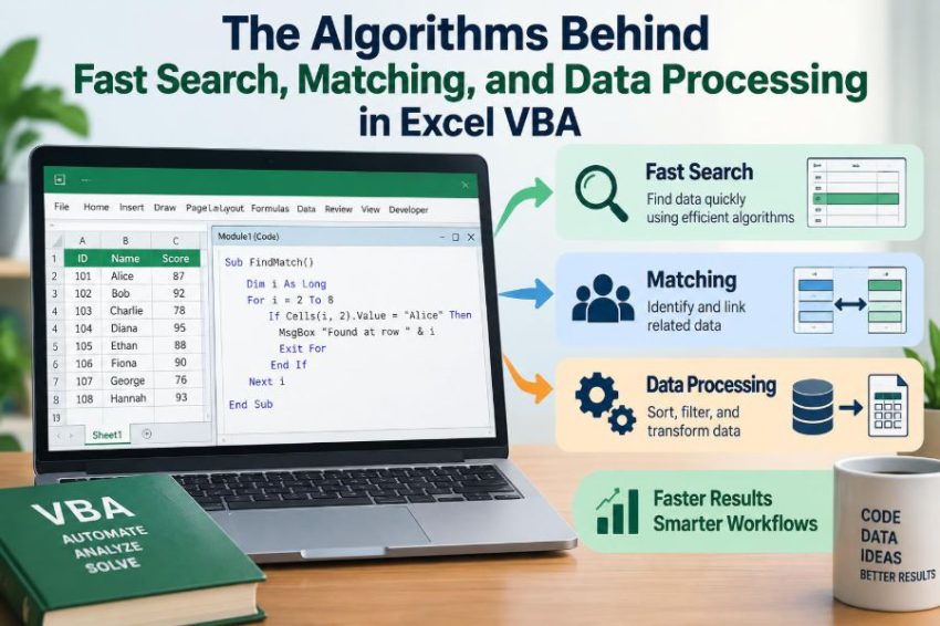 ⚙️ The Algorithms Behind Fast Search, Matching, and Data Processing in Excel VBA