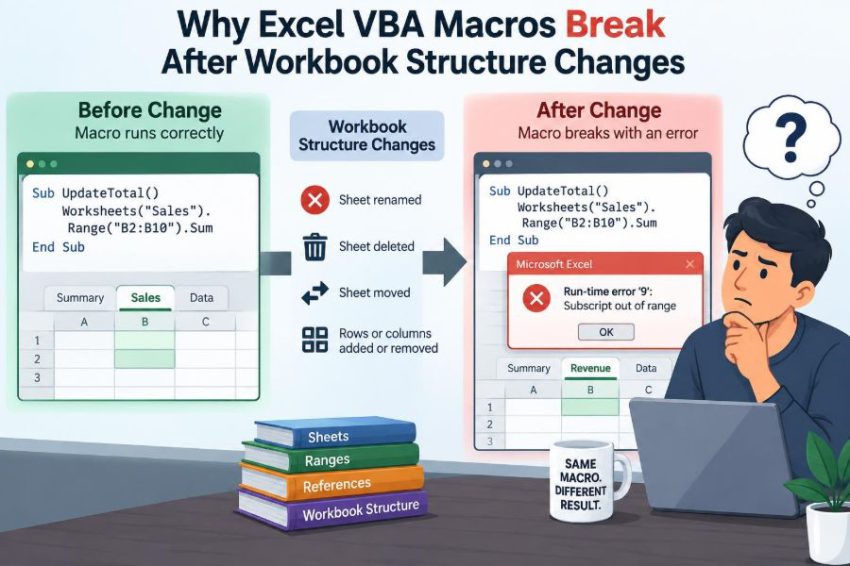 ⚙️ Why Excel VBA Macros Break After Workbook Structure Changes