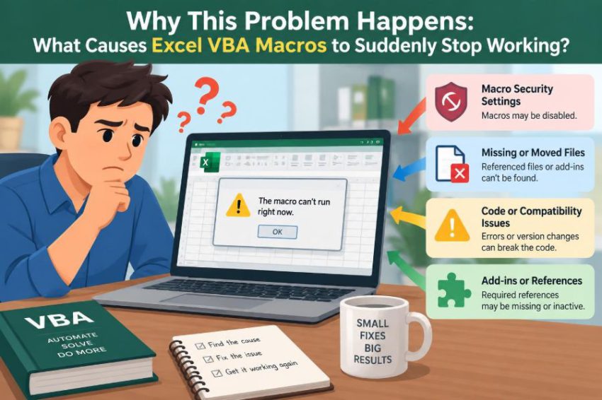 ⚙️ Why This Problem Happens: What Causes Excel VBA Macros to Suddenly Stop Working?